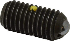 Vlier - 5/8-11, 0.375" Ball Diam, 1.25" Body Length, 0.096" Max Ball Reach, Threaded Ball Plunger - Steel Body, Stainless Steel Ball, 9 Lb Initial End Force, 18 Lb Final End Force, Locking Element - Apex Tool & Supply