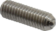 Vlier - 10-32, 0.094" Ball Diam, 0.57" Body Length, 0.025" Max Ball Reach, Threaded Ball Plunger - Stainless Steel Body, Stainless Steel Ball, 1.5 Lb Initial End Force, 3 Lb Final End Force - Apex Tool & Supply