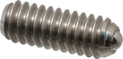 Vlier - 1/4-20, 0.125" Ball Diam, 0.675" Body Length, 0.035" Max Ball Reach, Threaded Ball Plunger - Stainless Steel Body, Stainless Steel Ball, 3 Lb Initial End Force, 7 Lb Final End Force - Apex Tool & Supply