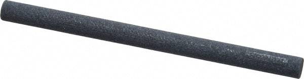 Norton - 4" Long x 1/4" Diam x 1/4" Thick, Silicon Carbide Sharpening Stone - Round, Medium Grade - Apex Tool & Supply
