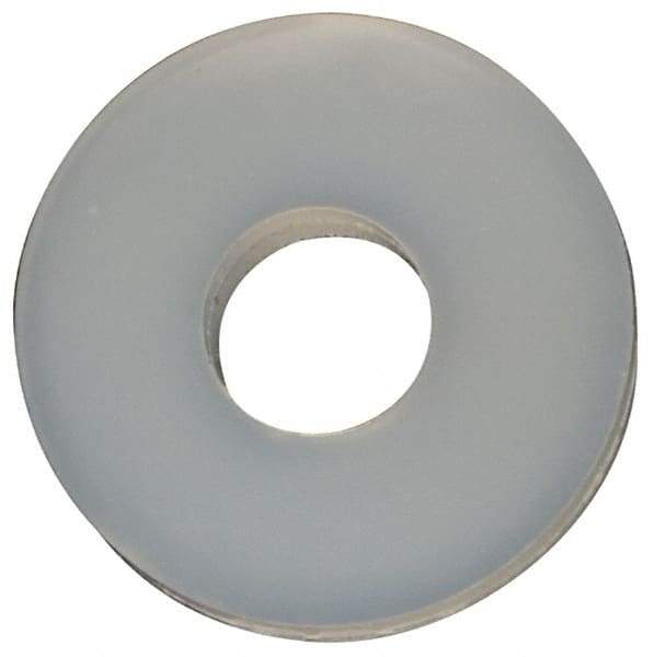 Made in USA - #2 Screw, Grade 6/6 Nylon Standard Flat Washer - 2.29mm ID x 1/4" OD, 0.81mm Thick - Apex Tool & Supply