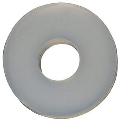 Made in USA - #2 Screw, Grade 6/6 Nylon Standard Flat Washer - 2.29mm ID x 1/4" OD, 0.81mm Thick - Apex Tool & Supply