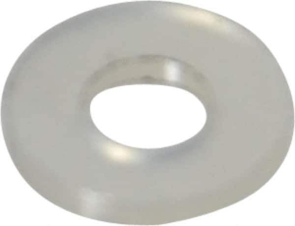 Made in USA - #4 Screw, Grade 6/6 Nylon Standard Flat Washer - 2.92mm ID x 1/4" OD, 0.81mm Thick - Apex Tool & Supply