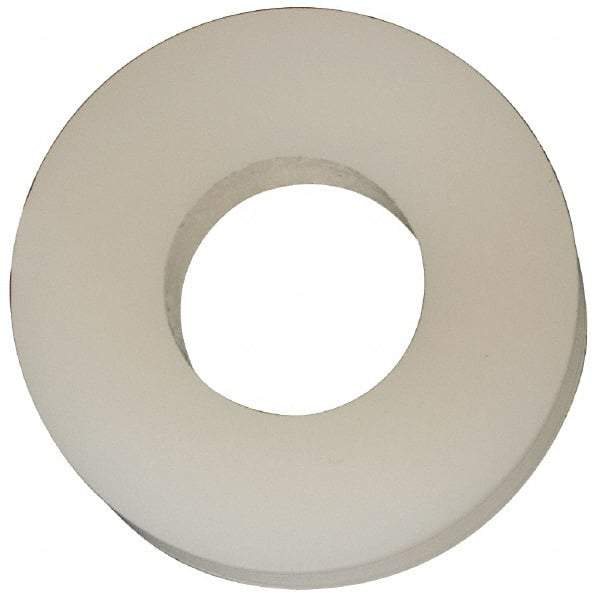 Made in USA - #8 Screw, Grade 6/6 Nylon Standard Flat Washer - 4.34mm ID x 3/8" OD, 2.36mm Thick - Apex Tool & Supply
