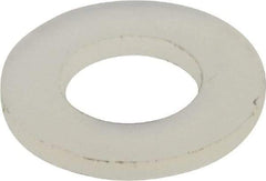 Made in USA - #10 Screw, Grade 6/6 Nylon Standard Flat Washer - 4.93mm ID x 3/8" OD, 0.81mm Thick - Apex Tool & Supply
