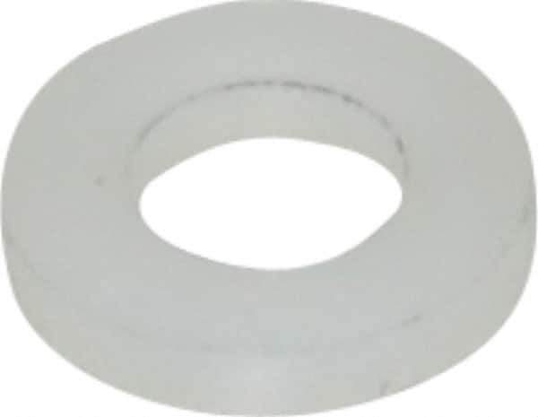 Made in USA - #10 Screw, Grade 6/6 Nylon Standard Flat Washer - 4.93mm ID x 3/8" OD, 1.57mm Thick - Apex Tool & Supply
