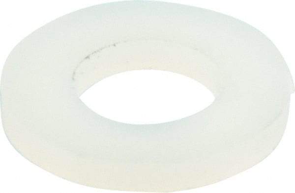 Made in USA - 1/4" Screw, Grade 6/6 Nylon Standard Flat Washer - 6.53mm ID x 1/2" OD, 1.57mm Thick - Apex Tool & Supply