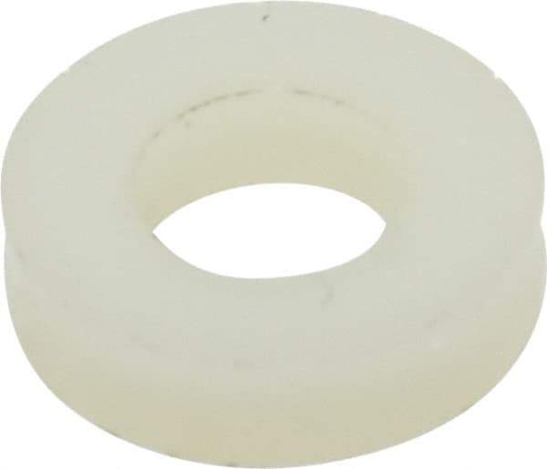 Made in USA - 1/4" Screw, Grade 6/6 Nylon Standard Flat Washer - 6.53mm ID x 1/2" OD, 3.18mm Thick - Apex Tool & Supply