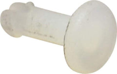 Made in USA - 0.08" Hole Diam, 19/64" OAL, Split Shank, Nylon Panel Rivet - 0.265" Length Under Head, 0.2" Material Thickness, 0.186" Head Diam - Apex Tool & Supply