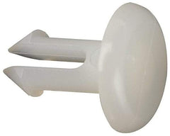 Made in USA - 0.157" to 0.16" Hole Diam, 0.488" OAL, Split Shank, Nylon Panel Rivet - 0.428" Length Under Head, 0.315" Material Thickness, 25/64" Head Diam - Apex Tool & Supply