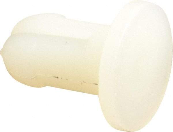 Made in USA - 0.24" to 0.243" Hole Diam, 0.535" OAL, Split Shank, Nylon Panel Rivet - 0.47" Length Under Head, 0.3" Material Thickness, 29/64" Head Diam - Apex Tool & Supply