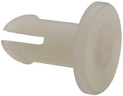Made in USA - 0.242" Hole Diam, 0.609" OAL, Split Shank, Nylon Panel Rivet - 0.55" Length Under Head, 3/8" Material Thickness, 1/2" Head Diam - Apex Tool & Supply
