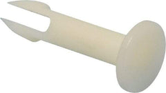 Made in USA - 0.27" Hole Diam, 1-1/2" OAL, Split Shank, Nylon Panel Rivet - 1.425" Length Under Head, 1.065" Material Thickness, 5/8" Head Diam - Apex Tool & Supply