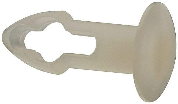 Made in USA - 5/32" Hole Diam, Keyhole Shank, Nylon Panel Rivet - 9/32" Material Thickness, 5/16" Head Diam - Apex Tool & Supply