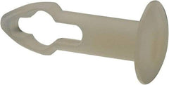 Made in USA - 5/32" Hole Diam, Keyhole Shank, Nylon Panel Rivet - 3/8" Material Thickness, 5/16" Head Diam - Apex Tool & Supply