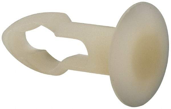 Made in USA - 1/4" to 1/4" Hole Diam, Keyhole Shank, Nylon Panel Rivet - 7/16" Material Thickness, 1/2" Head Diam - Apex Tool & Supply