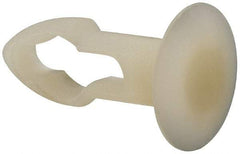 Made in USA - 1/4" to 1/4" Hole Diam, Keyhole Shank, Nylon Panel Rivet - 7/16" Material Thickness, 1/2" Head Diam - Apex Tool & Supply