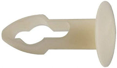 Made in USA - 1/4" to 1/4" Hole Diam, Keyhole Shank, Nylon Panel Rivet - 15/32" Material Thickness, 1/2" Head Diam - Apex Tool & Supply