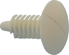 Made in USA - 1/4" to 1/4" Hole Diam, Ratchet Shank, Nylon Panel Rivet - 0.783" Length Under Head, 0.535" Material Thickness, 0.7" Head Diam - Apex Tool & Supply