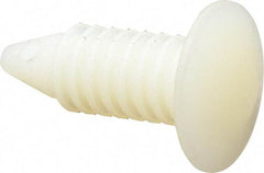 Made in USA - 9/32" Hole Diam, Ratchet Shank, Nylon Panel Rivet - 0.89" Length Under Head, 1/2" Material Thickness, 5/8" Head Diam - Apex Tool & Supply