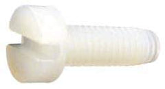 Made in USA - M6x1.00 Metric Coarse, 16mm Length Under Head Slotted Drive Machine Screw - Cheese Head, Grade 6/6 Nylon, Uncoated, Without Washer - Apex Tool & Supply