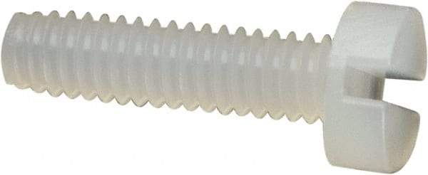 Made in USA - M2x0.40 Metric Coarse, 8mm Length Under Head Slotted Drive Machine Screw - Cheese Head, Grade 6/6 Nylon, Uncoated, Without Washer - Apex Tool & Supply