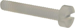 Made in USA - M2x0.40 Metric Coarse, 12mm Length Under Head Slotted Drive Machine Screw - Cheese Head, Grade 6/6 Nylon, Uncoated, Without Washer - Apex Tool & Supply