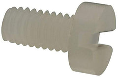 Made in USA - M2.5x0.45 Metric Coarse, 5mm Length Under Head Slotted Drive Machine Screw - Cheese Head, Grade 6/6 Nylon, Uncoated, Without Washer - Apex Tool & Supply