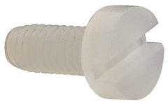 Made in USA - M2.5x0.45 Metric Coarse, 6mm Length Under Head Slotted Drive Machine Screw - Cheese Head, Grade 6/6 Nylon, Uncoated, Without Washer - Apex Tool & Supply