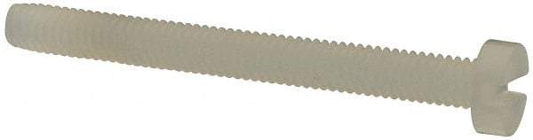 Made in USA - M2.5x0.45 Metric Coarse, 25mm Length Under Head Slotted Drive Machine Screw - Cheese Head, Grade 6/6 Nylon, Uncoated, Without Washer - Apex Tool & Supply