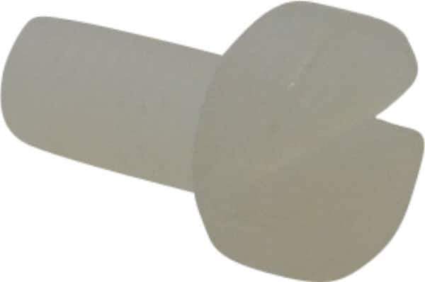 Made in USA - M3x0.50 Metric Coarse, 6mm Length Under Head Slotted Drive Machine Screw - Cheese Head, Grade 6/6 Nylon, Uncoated, Without Washer - Apex Tool & Supply