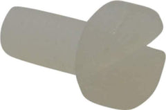 Made in USA - M3x0.50 Metric Coarse, 6mm Length Under Head Slotted Drive Machine Screw - Cheese Head, Grade 6/6 Nylon, Uncoated, Without Washer - Apex Tool & Supply