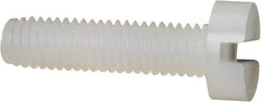 Made in USA - M3x0.50 Metric Coarse, 12mm Length Under Head Slotted Drive Machine Screw - Cheese Head, Grade 6/6 Nylon, Uncoated, Without Washer - Apex Tool & Supply