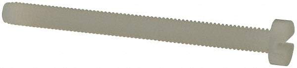 Made in USA - M3x0.50 Metric Coarse, 35mm Length Under Head Slotted Drive Machine Screw - Cheese Head, Grade 6/6 Nylon, Uncoated, Without Washer - Apex Tool & Supply