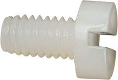 Made in USA - M3.5x0.60 Metric Coarse, 6mm Length Under Head Slotted Drive Machine Screw - Cheese Head, Grade 6/6 Nylon, Uncoated, Without Washer - Apex Tool & Supply