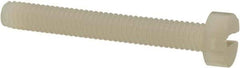 Made in USA - M3.5x0.60 Metric Coarse, 25mm Length Under Head Slotted Drive Machine Screw - Cheese Head, Grade 6/6 Nylon, Uncoated, Without Washer - Apex Tool & Supply