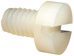 Made in USA - M4x0.70 Metric Coarse, 6mm Length Under Head Slotted Drive Machine Screw - Cheese Head, Grade 6/6 Nylon, Uncoated, Without Washer - Apex Tool & Supply