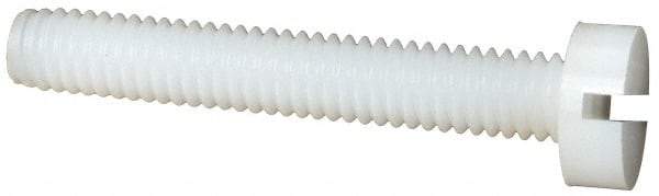 Made in USA - M4x0.70 Metric Coarse, 25mm Length Under Head Slotted Drive Machine Screw - Cheese Head, Grade 6/6 Nylon, Uncoated, Without Washer - Apex Tool & Supply