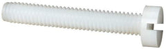 Made in USA - M4x0.70 Metric Coarse, 25mm Length Under Head Slotted Drive Machine Screw - Cheese Head, Grade 6/6 Nylon, Uncoated, Without Washer - Apex Tool & Supply