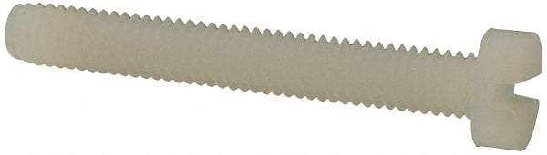 Made in USA - M4x0.70 Metric Coarse, 30mm Length Under Head Slotted Drive Machine Screw - Cheese Head, Grade 6/6 Nylon, Uncoated, Without Washer - Apex Tool & Supply