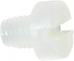Made in USA - M5x0.80 Metric Coarse, 6mm Length Under Head Slotted Drive Machine Screw - Cheese Head, Grade 6/6 Nylon, Uncoated, Without Washer - Apex Tool & Supply