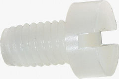 Made in USA - M6x1.00 Metric Coarse, 10mm Length Under Head Slotted Drive Machine Screw - Cheese Head, Grade 6/6 Nylon, Uncoated, Without Washer - Apex Tool & Supply