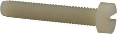 Made in USA - M6x1.00 Metric Coarse, 35mm Length Under Head Slotted Drive Machine Screw - Cheese Head, Grade 6/6 Nylon, Uncoated, Without Washer - Apex Tool & Supply