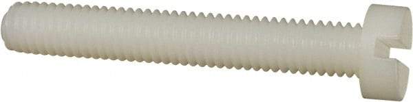 Made in USA - M6x1.00 Metric Coarse, 40mm Length Under Head Slotted Drive Machine Screw - Cheese Head, Grade 6/6 Nylon, Uncoated, Without Washer - Apex Tool & Supply
