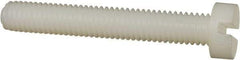 Made in USA - M6x1.00 Metric Coarse, 40mm Length Under Head Slotted Drive Machine Screw - Cheese Head, Grade 6/6 Nylon, Uncoated, Without Washer - Apex Tool & Supply