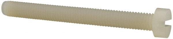 Made in USA - M6x1.00 Metric Coarse, 60mm Length Under Head Slotted Drive Machine Screw - Cheese Head, Grade 6/6 Nylon, Uncoated, Without Washer - Apex Tool & Supply