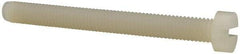 Made in USA - M6x1.00 Metric Coarse, 60mm Length Under Head Slotted Drive Machine Screw - Cheese Head, Grade 6/6 Nylon, Uncoated, Without Washer - Apex Tool & Supply