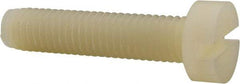Made in USA - M8x1.25 Metric Coarse, 35mm Length Under Head Slotted Drive Machine Screw - Cheese Head, Grade 6/6 Nylon, Uncoated, Without Washer - Apex Tool & Supply