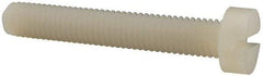Made in USA - M8x1.25 Metric Coarse, 50mm Length Under Head Slotted Drive Machine Screw - Cheese Head, Grade 6/6 Nylon, Uncoated, Without Washer - Apex Tool & Supply