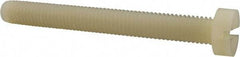 Made in USA - M8x1.25 Metric Coarse, 70mm Length Under Head Slotted Drive Machine Screw - Cheese Head, Grade 6/6 Nylon, Uncoated, Without Washer - Apex Tool & Supply
